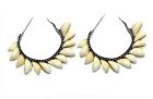 Indian Traditional Ethnic Shell Hoops Trible Circle Jhumka Earrings for Women
