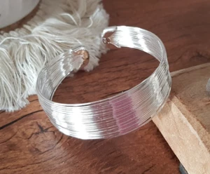 EDLES Armband 925 SILBER massiv Armkette Ring breiter ARMREIF Armzange Zirkonia - Bild 1 von 11