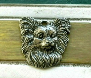 HOUSE PET PUREBRED 1 PAPILLION DOG PEWTER PENDANT or POCKET COIN ALL New. - Picture 1 of 1