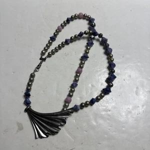 Collar grueso P&M PARÍS - rosa lavanda, plata y azul - Imagen 1 de 15