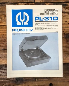 Pioneer PL-31D Record Player / Turntable Owners / User Manual *Original* - Picture 1 of 1