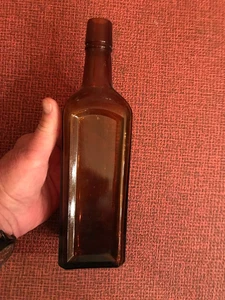 ITEM NO. AB9T VINTAGE ANTIGUE AMBER BOTTLE - Picture 1 of 4