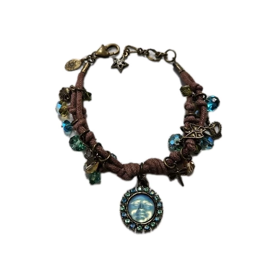 KIRKS FOLLY Ab Moon Face Cord Bracelet Signed - Image 1 of 4