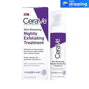 CeraVe Skin Renewing Nightly Exfoliating Treatment, Anti Aging Serum for face - Picture 1 of 1
