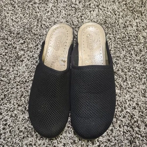 Zapatos Fly Flot para mujer 40 zuecos mula malla negra punta cerrada informales cómodos cuña - Imagen 1 de 4