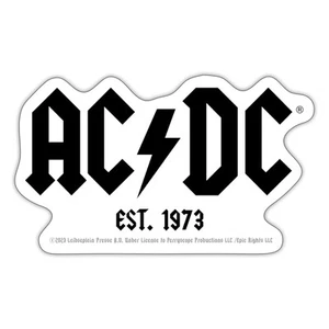 AC/DC Black Logo Est. 1973 Sticker, max. 4 x 4" - Picture 1 of 5