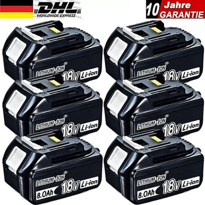 6x Original 18V 8Ah für Makita Akku BL1860B Led Anzeige 197422-4 BL1850B BL1830 - Bild 1 von 4