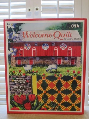 Colcha White Mountain WELCOME ~ 1.000 peças Quebra-cabeça Barn 2008 por Diane Phalen #521S - Imagem 1 de 4