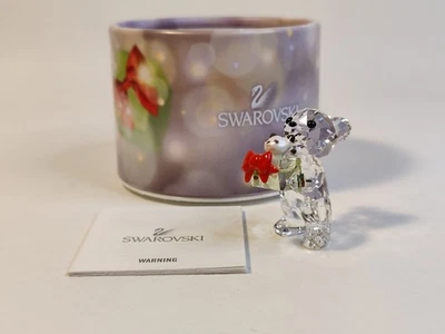Swarovski Crystal Kris Bear Christmas Present W/Cat NIB 5058935 - Image 1 of 4