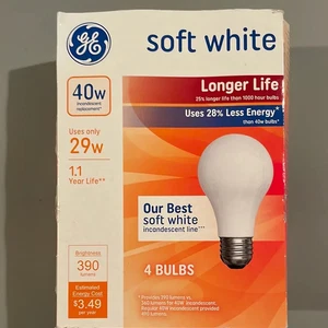 GE Soft White 40 Watt Lightbulbs 29W - Picture 1 of 1