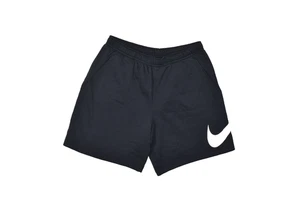 Nike Men's Club Fleece Big Swoosh Shorts Black Size XXL Pockets Swoosh - Picture 1 of 8