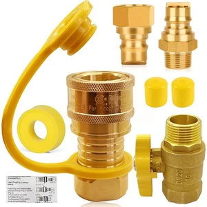 3/4" Natural Gas Quick Connect Fittings, Solid Brass Quick Connect Fittings C... - Picture 1 of 7