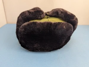 Cappello russo FRR Canada Ushanka URSS vera pelle di pecora sovietica nero verde XL - Foto 1 di 10