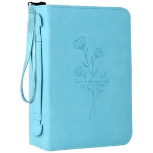 PU Leather Bible Cover Bible Carrying Case Bible Bag Protector Case with Handle - Picture 1 of 6