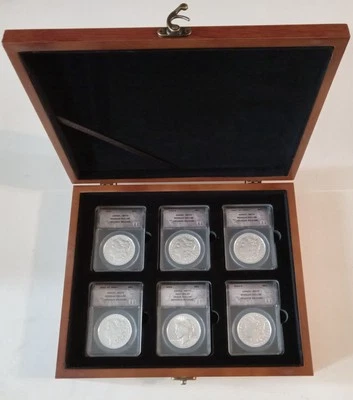 RARE 2021 Morgan and Peace Silver Dollar ANACS MS70 6-Coin Set - Advance Release - Image 1 of 4