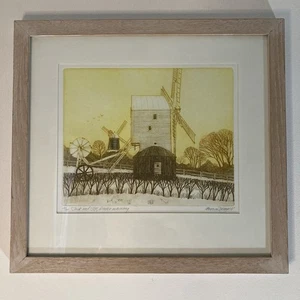 Brian Denyer ARCA signed ltd ed Radierung Jack and Jill Windmills gerahmt 36x39cm - Bild 1 von 14