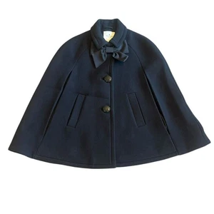 Kate Spade Bow Capelet Black Jacket Coat Wool Blend Rare Lined Size Small NWOT - Picture 1 of 16
