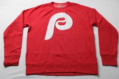 Philadelphia Phillies Unisex Adult's Homage Logo Sweatshirt EJ3 Red Medium - Image 1 of 4