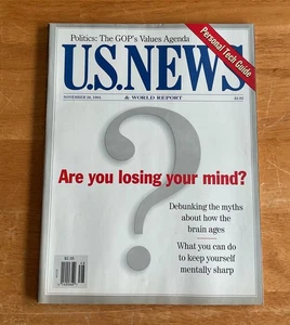 U.S. News & World Report Magazine 1994 Losing Your Mind? No Label Newsstand - Picture 1 of 2
