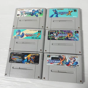 Lotto 6 giochi Rockman X X2 X3 7 Forte Soccer Megaman Super Famicom SFC Nintendo - Foto 1 di 14