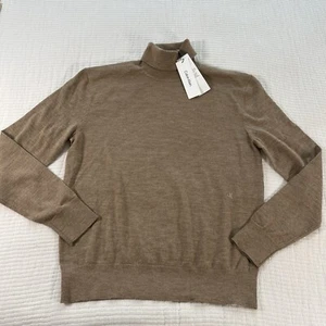 Calvin Klein Sweater Womens Large Tan Turtleneck Wool Blend Classic Pullover NWT - Picture 1 of 12