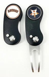 GOLF SWITCHBLADE Houston Astros DIVOT REPAIR TOOL + Ballmarker Black - Picture 1 of 1