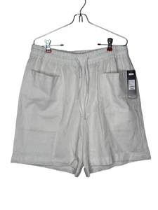 Gloria Vanderbilt Womens Shorts Drawstring Elastic Waist Bermuda White Large NWT - Picture 1 of 11