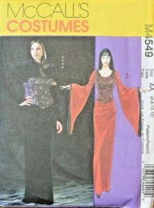 McCall's 4549 Misses Goth Dress Capelet Corset Costume Sewing Pattern 6-8-10-12 - Picture 1 of 4
