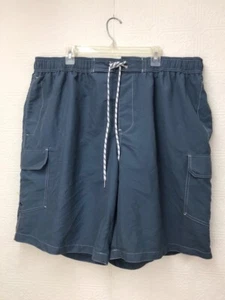 Foundry Mens Big And Tall Cargo Swim Trunks, Blue, 3XL - Picture 1 of 4