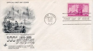 1953 FDC 300th Anniversary New York City New York Stamps ArtCraft ST3294 - Picture 1 of 3