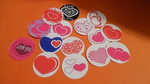 Pre Cut One Inch Bottle Cap Images Hearts Valentines Love Free Shipping - Picture 1 of 1