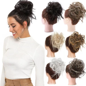 Thick Messy Bun Hair Piece Scrunchie Updo Wrap Ponytail Hair Extensions Bun Hair - Picture 1 of 50