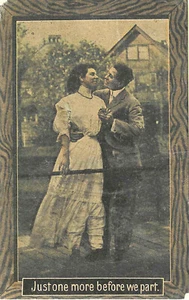 1912 Lovely Postcard of Romantic Couple ~ "Just One More Before We Part" - Picture 1 of 2
