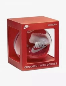 Nike Baby Booties & Ornament in GIFT BOX, Size 0-6 Months, Red / White - Picture 1 of 4