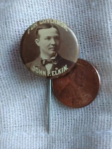 1902 Pennsylvania For Governor John Elkin Political PA Pin button rare excellent - Picture 1 of 3