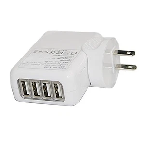 2.1Amp Strong 4Port USB Wall Home Travel Charger Accessory White for Cell Phones - Picture 1 of 8