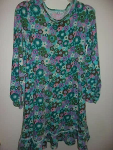 GIRLS OSHKOSH  6X  FALL WINTER FLOWERED BLUE DRESS - Picture 1 of 2