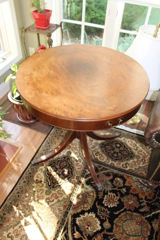 Vintage Imperial Regency Style Drum Table wth Claw Feet Cover
