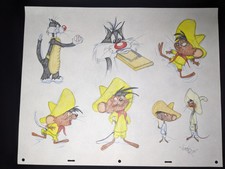 LOONEY TUNES Animation Cel art Chuck Jones Cartoons VIRGIL ROSS MODEL SHEET  X3