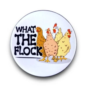 Chicken What the Flock Magnet Handmade Retro Pet Portrait Art Gift Decor 3.5" - Picture 1 of 16