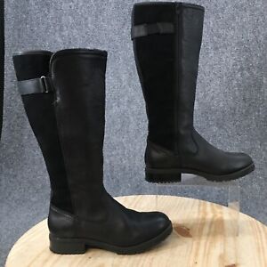 Clarks Collection Boots Womens 8 Soft Cushion Heels Knee High Tall Pull On Black