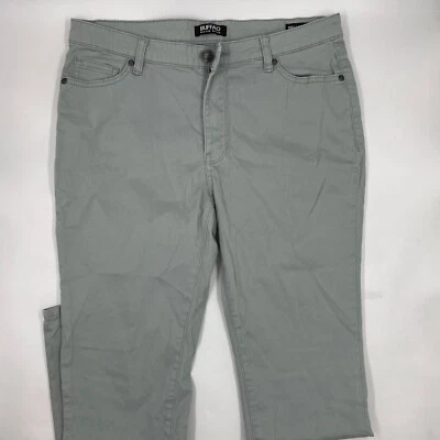 Pantalones diarios Buffalo David con botones talla 10 verde algodón elástico pierna ajustada ajustada Foto 1 de 4