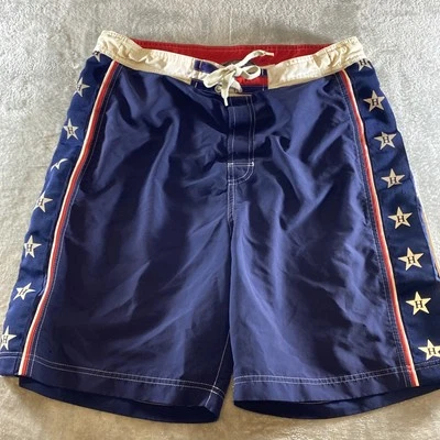 Bañador vintage Y2K Tommy Hilfiger para hombre rojo blanco azul pantalones cortos grandes Foto 1 de 4
