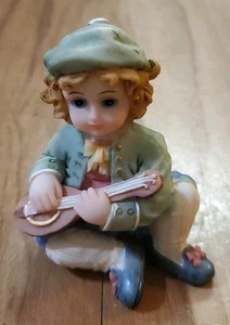 Montefiori Collection Italian Figurine Boy With Mandolin Instrument Collectible - Picture 1 of 7
