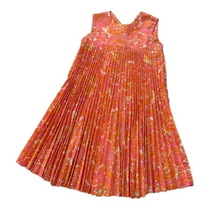 Vintage beeline paisley dress size 7 small medium bright retro funky pleated - Picture 1 of 8