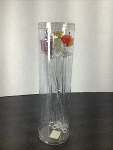 Set Of 6~Crate & Barrel Holiday Party Happy Hour Swizzle Sticks Stir Set~NEW - Picture 1 of 10