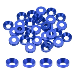 Arandelas de contraborde M6 30 un., aleación de aluminio de 13,8 mm/0,54 pulgadas para RC, azul marino - Imagen 1 de 6
