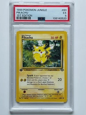 Pokemon TCG 1999 Jungle 1st Edition Vintage Pikachu #60 Graded PSA 5 Excellent! - Image 1 of 2