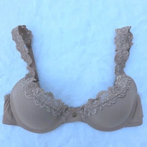 Reggiseno Natori 32A bordo pizzo contorno liscio ferretto pizzo Demi 733037 beige usato in ottime condizioni - Foto 1 di 6