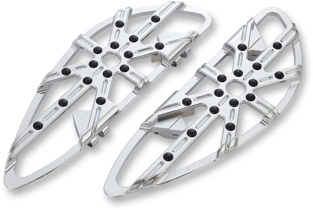 Arlen Ness 10-Gauge Adjustable Driver Floorboards Chrome #06-860 Harley Davidson - Image 1 of 1